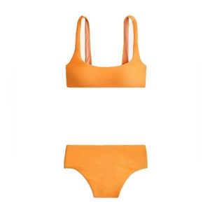 J. Crew NWT medium bottoms and NWOT size small top ribbed bikini set.